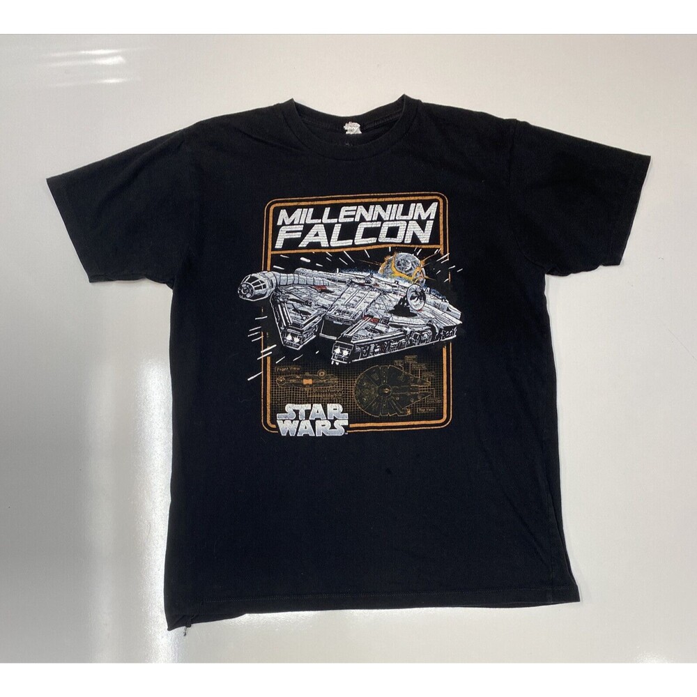 Star Wars Graphic T Millennium Falcon Black Short Sleeve Medium